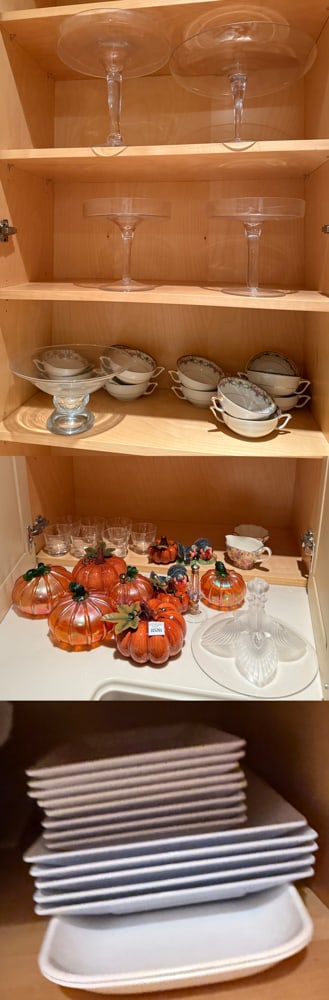 Assorted Hand-blown Vegetables with Other China: Assorted hand-blown vegetables with other china, largest 3 1/2" H x 5" diameter. PLEASE NOTE: Item to be picked up at 129 Commonwealth Ave, Boston. Deadline for pick-up is May 15th. Please call our