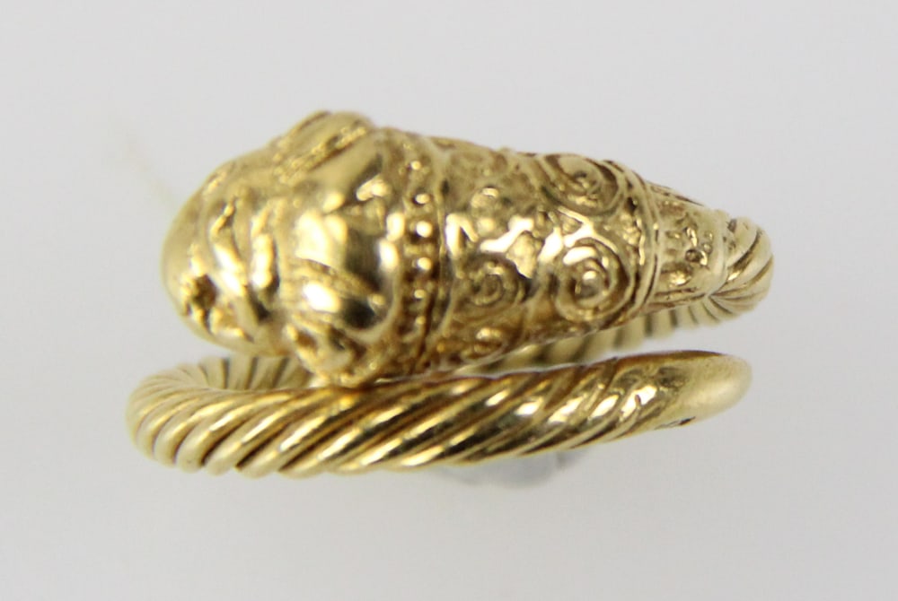 22k Gold Lion Head Ring - 2