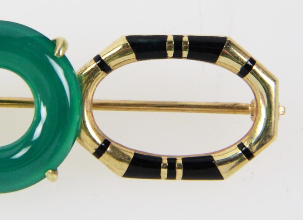 14k Gold Art Deco Pin - 3