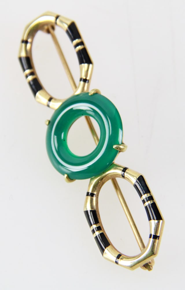 14k Gold Art Deco Pin - 4