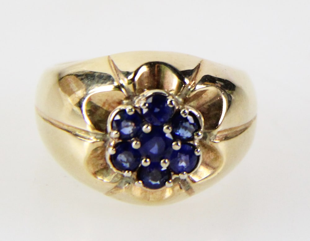 14k Gold and Opalite Cluster Ring - 8
