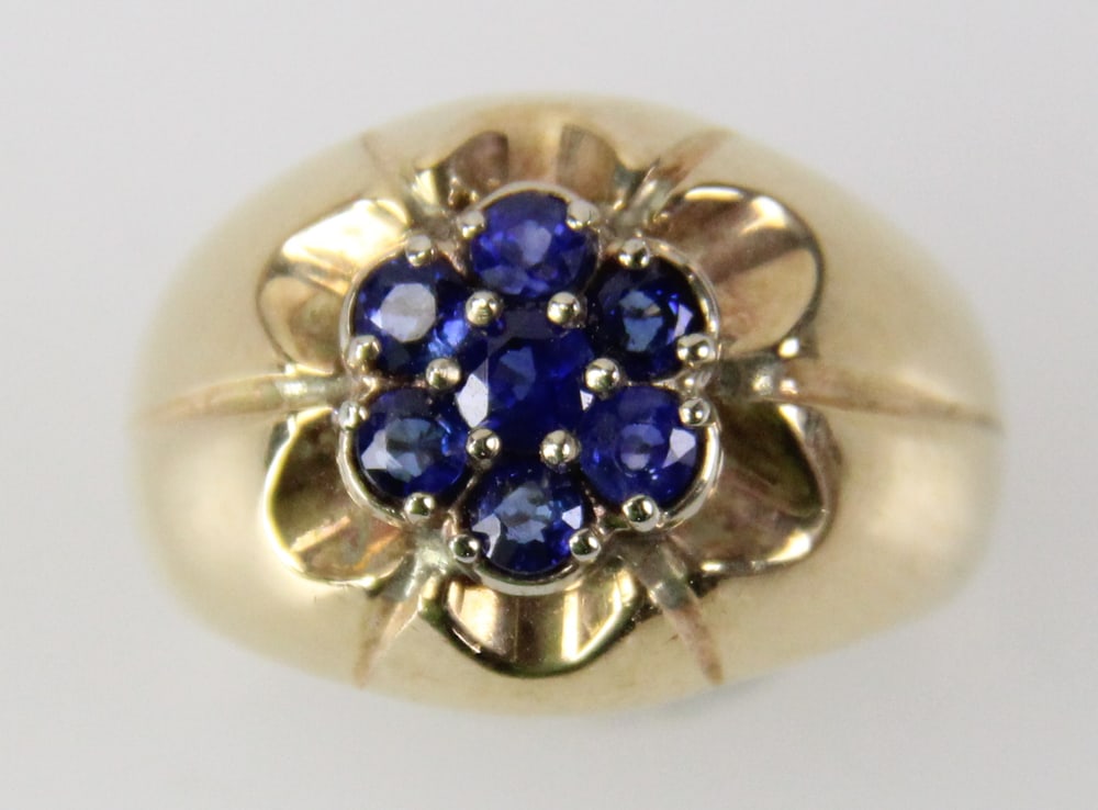 14k Gold and Opalite Cluster Ring - 3