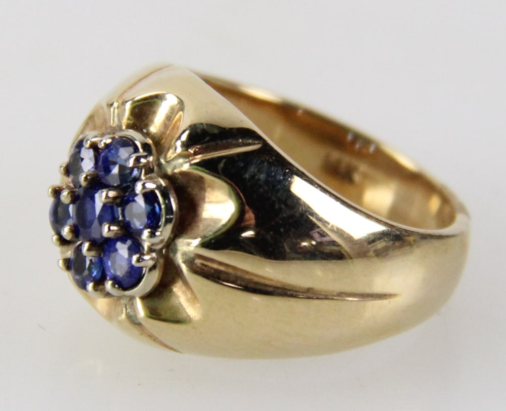 14k Gold and Opalite Cluster Ring - 5