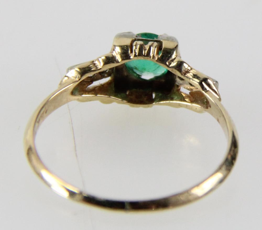 Circa 1920 Gold Emerald Ring - 6