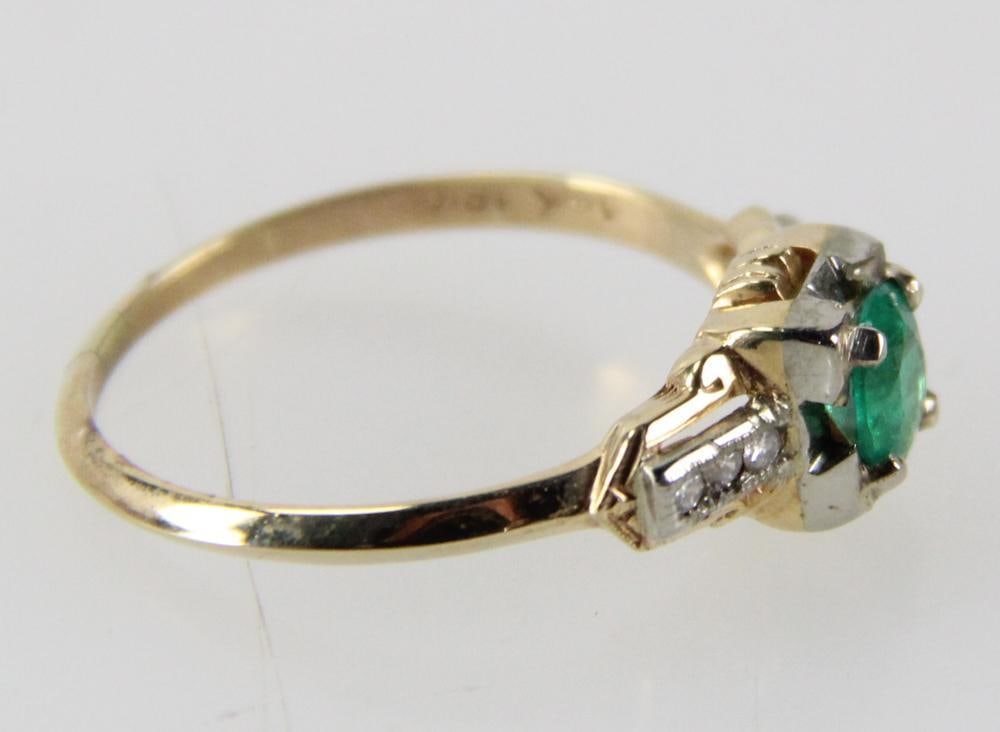 Circa 1920 Gold Emerald Ring - 7