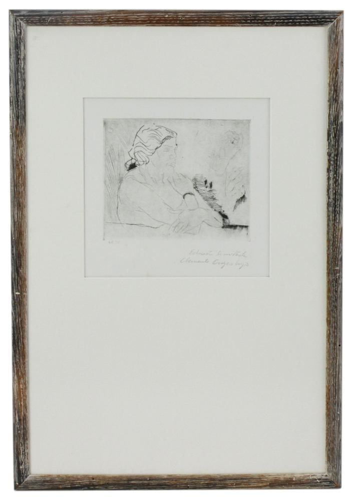 Jose Clemente Orozco, Woman with Crossed Arms: Jose Clemente Orozco (Mexican, 1885-1949), woman with crossed arms, limited edition print 68/75, 9" x 9", framed 23" x 16".