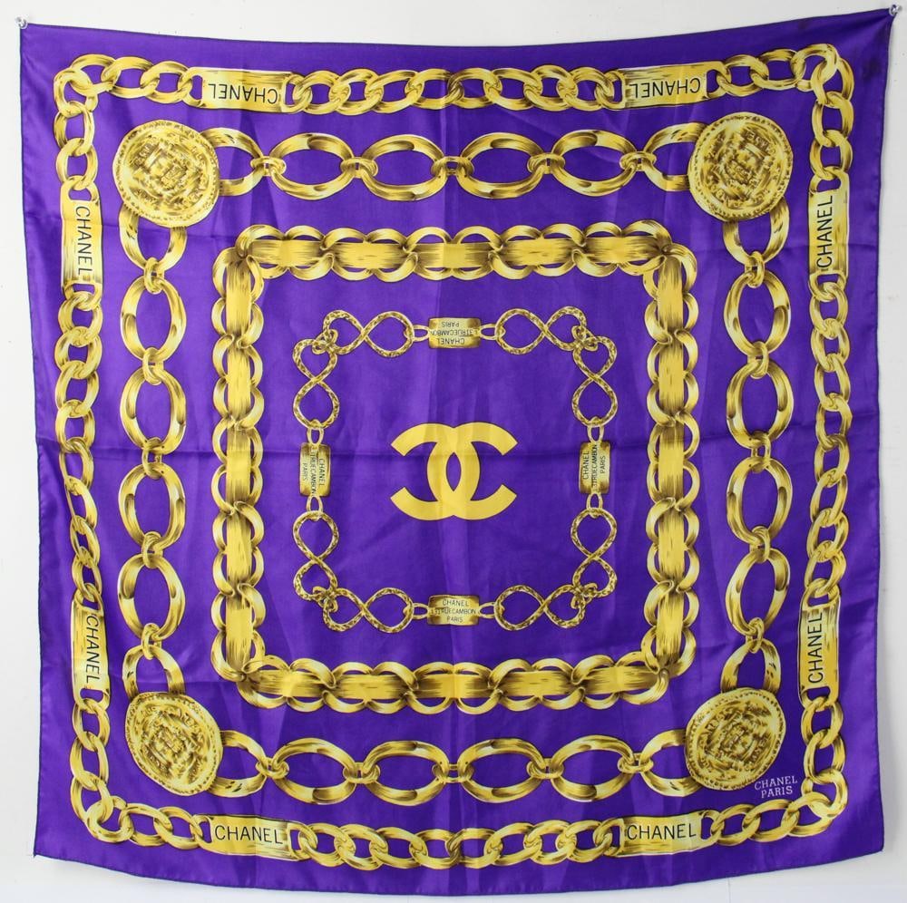 Chanel Scarf: Chanel scarf. Provenance: Littleton, Massachusetts collection.