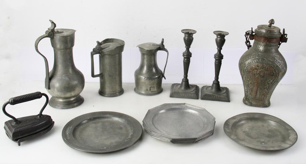 Group of Antique Pewter and Other Items (1 of 15)