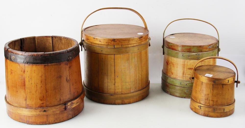 Antique Wooden Firkin Buckets (1 of 14)
