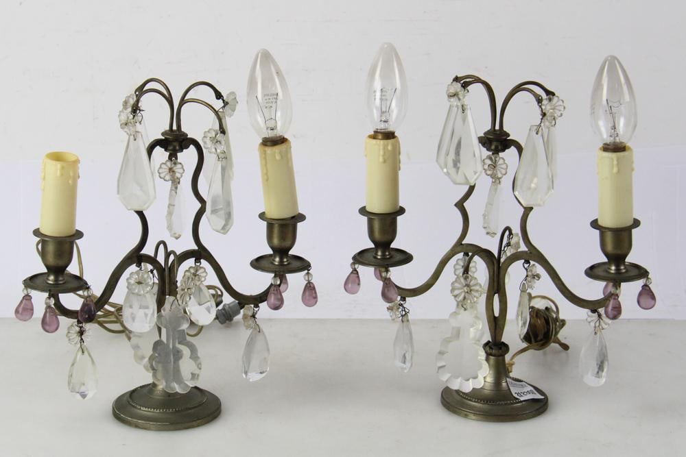 Pair of C1920 French Girandoles, Electrified (1 of 8)