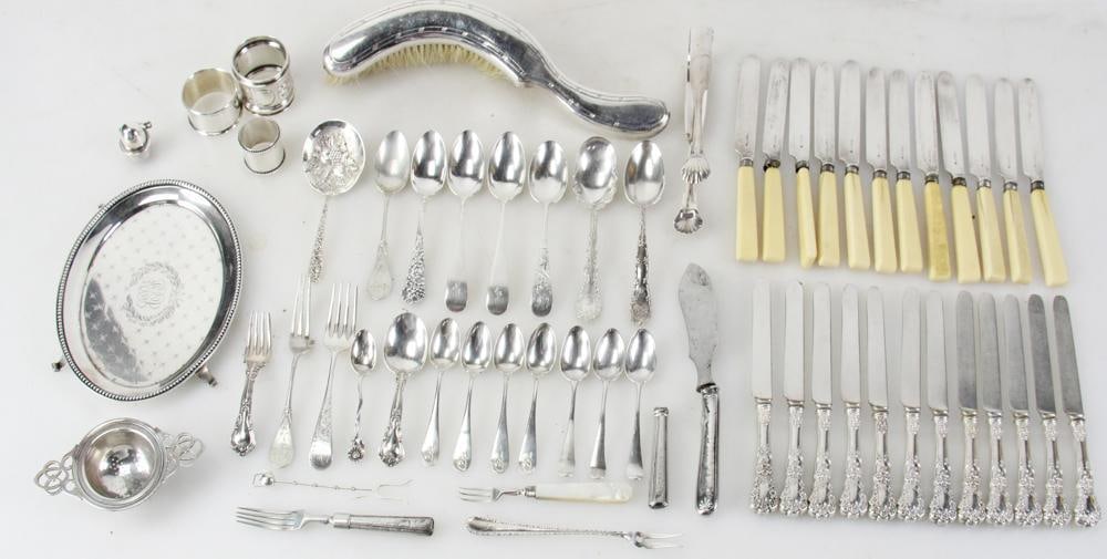 Silver and Bone Knives, Brush, Tray, Creamer, etc. (1 of 15)