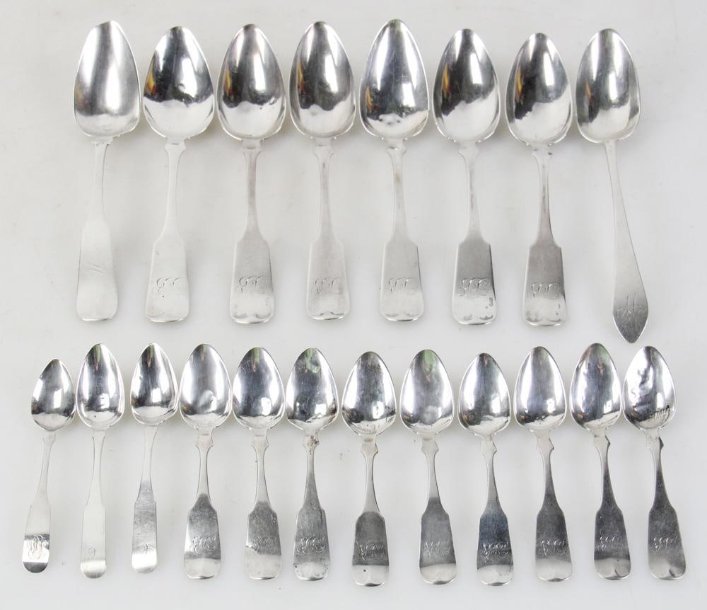 Group of 19thC Coin Silver Spoons (1 of 11)