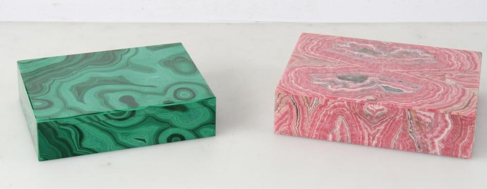 Malachite Box and Rose Marble Box (1 of 6)