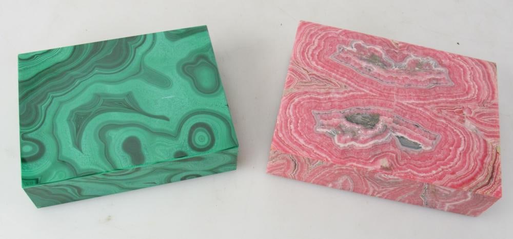 Malachite Box and Rose Marble Box - 5