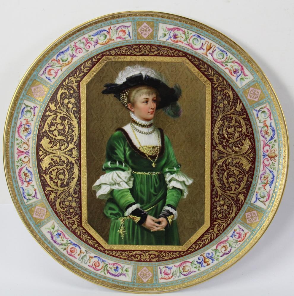 Royal Vienna Hand-painted Charger: Royal Vienna hand-painted charger, signed, 17". Provenance: Marblehead, Massachusetts collection.