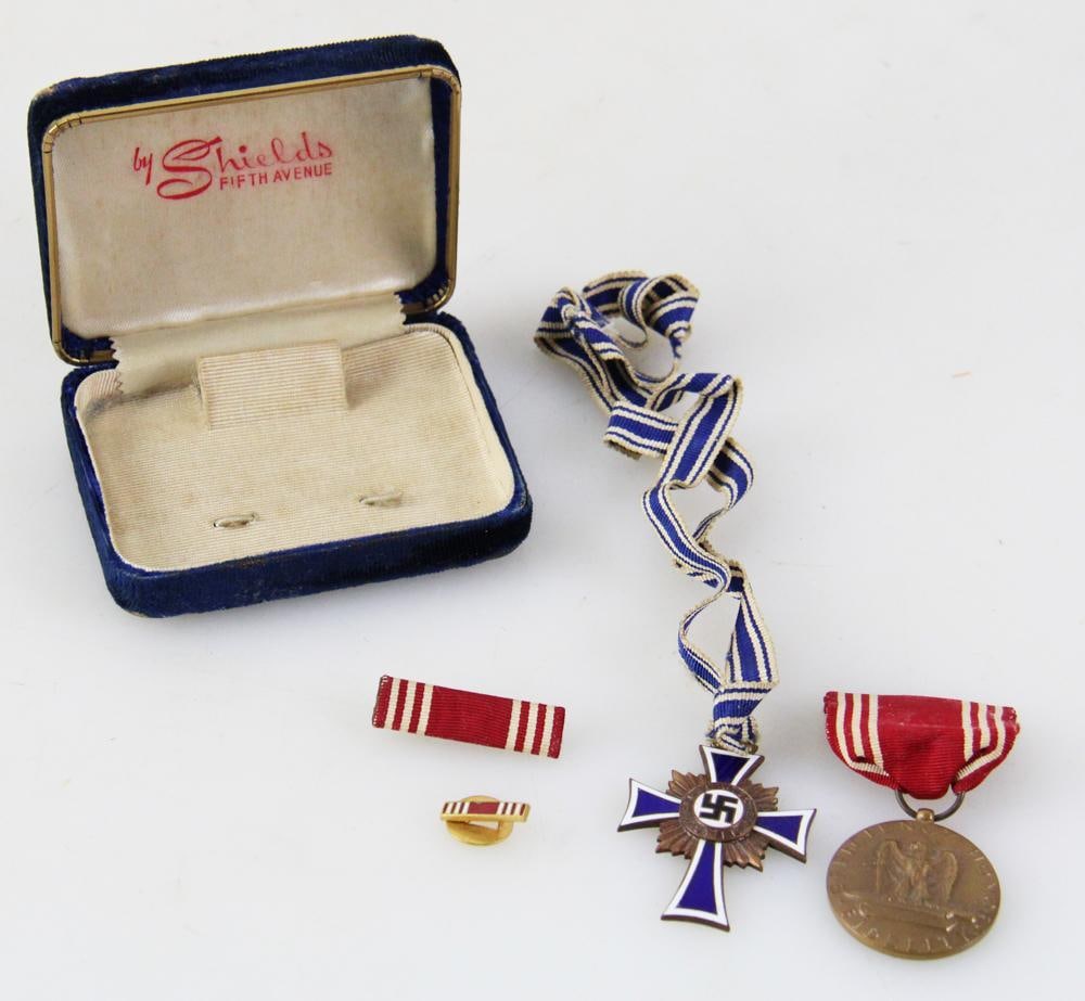 Four Pieces German Metal, WWII Blue Cross: Four pieces German metal, WWII blue cross. Provenance: Marblehead, Massachusetts collection.