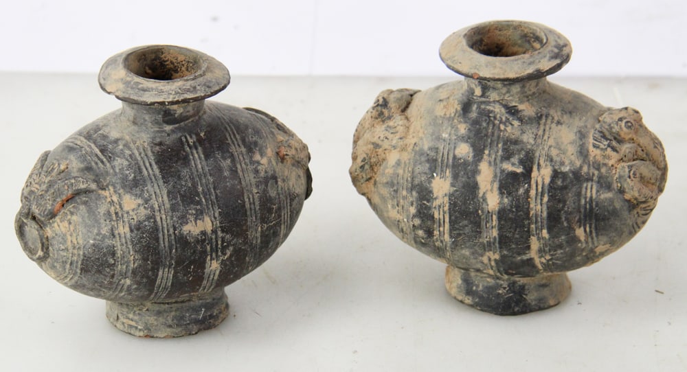 Two Han Dynasty Cocoon Jar Tomb Vessels (1 of 7)