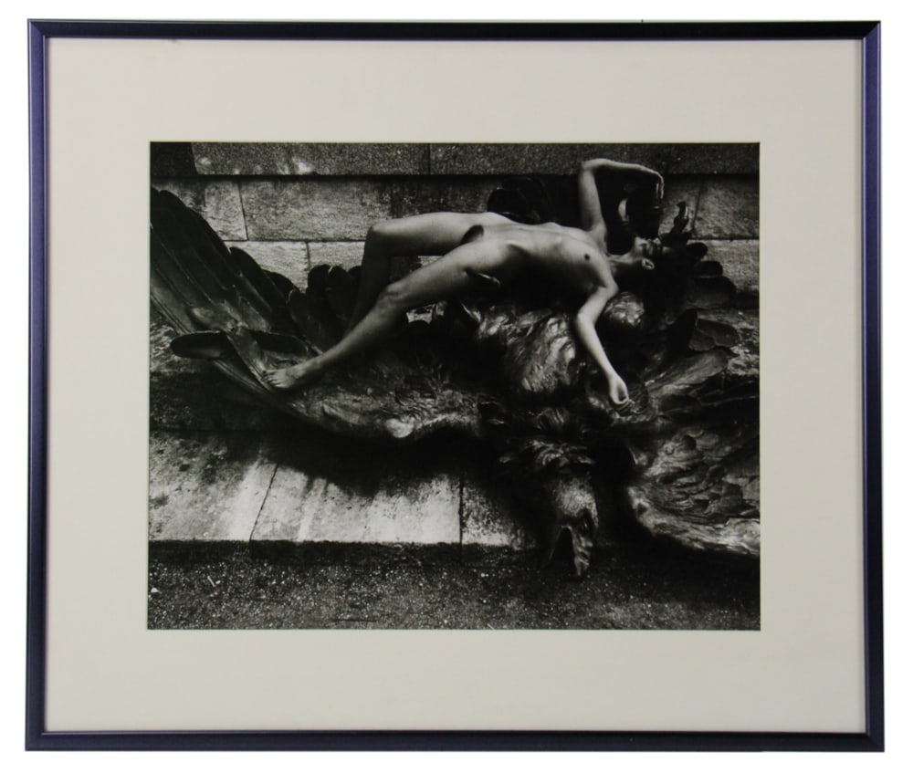 Richard D'Amore, "Nude on Eagle", Original Photograph: Richard D'Amore (1940-2006), "Nude on Eagle", original photograph, 16" x 18 1/2", framed 22" x 26". Provenance: Palm Beach, Florida estate.