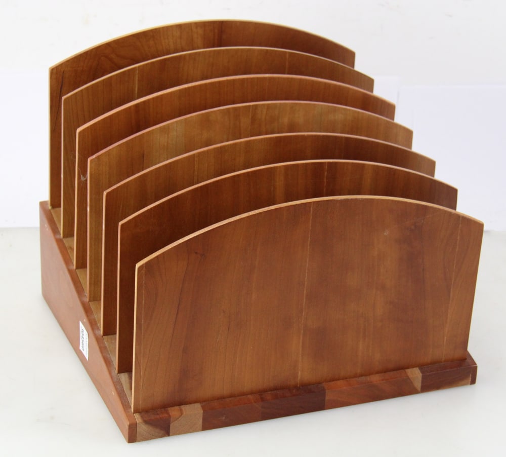Vintage Levenger File Rack: Vintage Levenger file rack, 10" x 12" x 11". Provenance: Palm Beach, Florida estate.