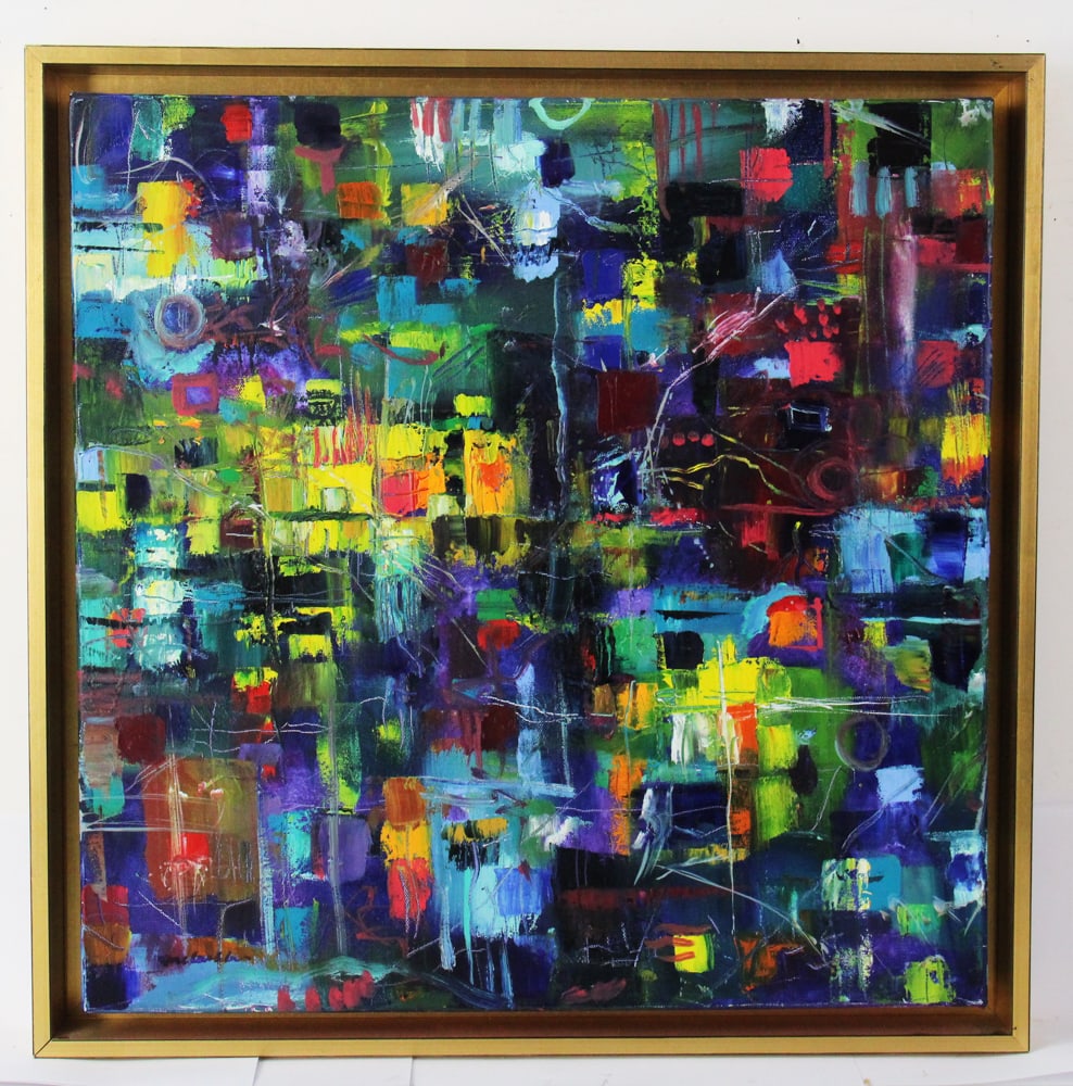 Abstract Cubes, Oil on Canvas (1 of 7)