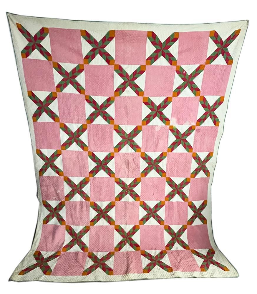 Antique Quilt by E.S.H. Brooks, Dated 1854 (1 of 11)