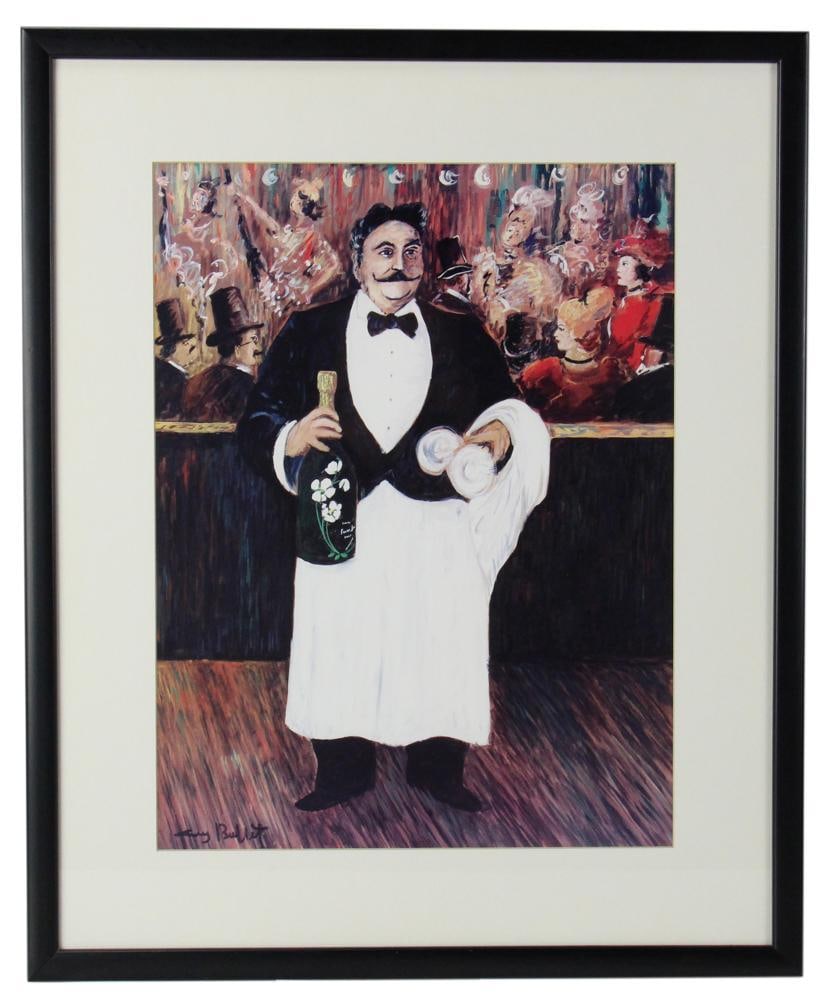 Guy Buffet, The Waiter, Print: Guy Buffet, The Waiter, print, 29" x 24". Provenance: Londonderry, New Hampshire collection.