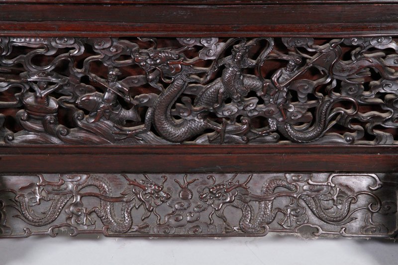 Chinese Carved Hardwood Screen - 5