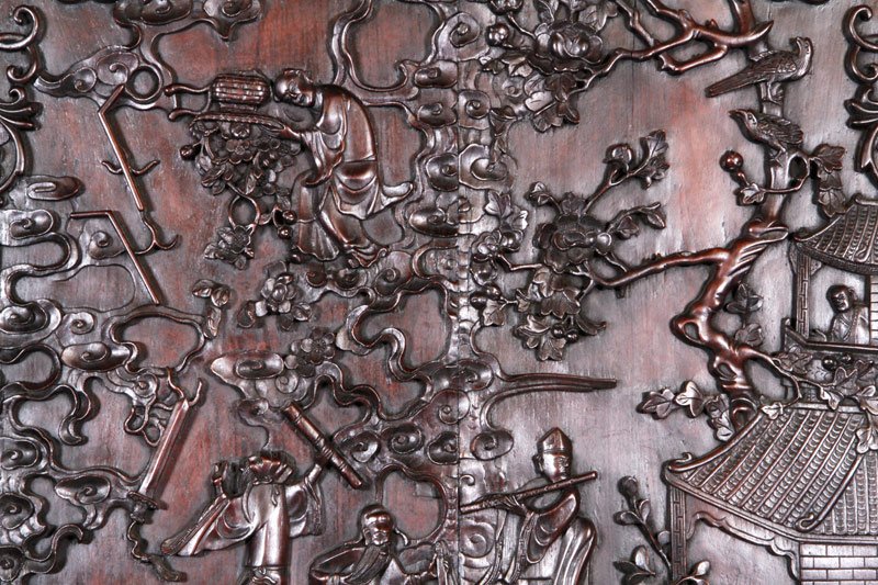 Chinese Carved Hardwood Screen - 6