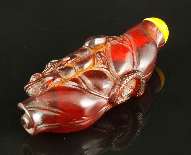 Chinese Amber Snuff Bottle - 3