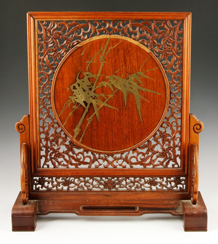 Chinese Hardwood Table Screen - 2