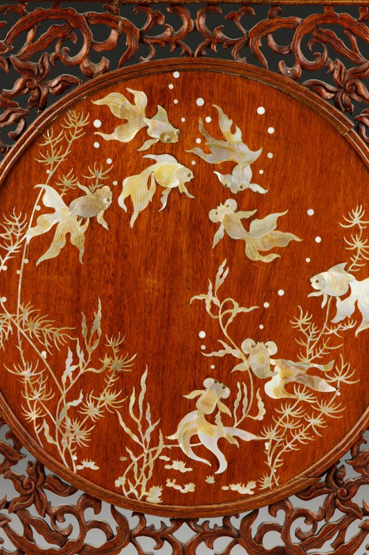 Chinese Hardwood Table Screen - 4