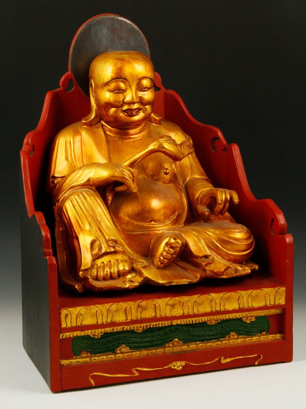 Chinese Carved Wood Buddha