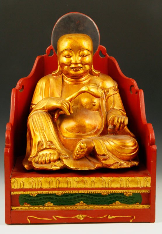 Chinese Carved Wood Buddha - 2