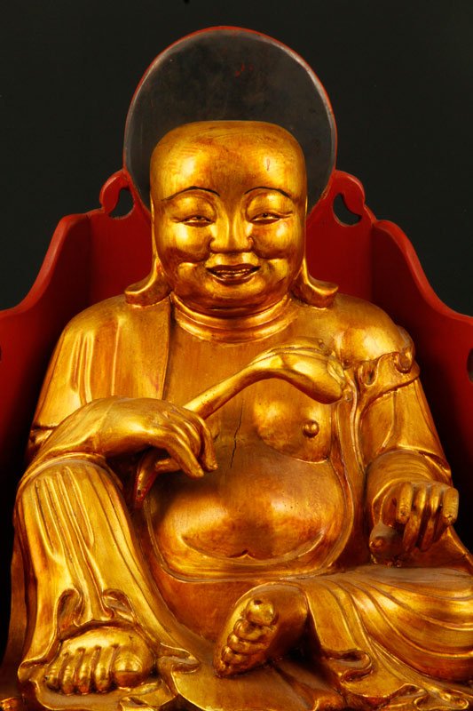 Chinese Carved Wood Buddha - 3