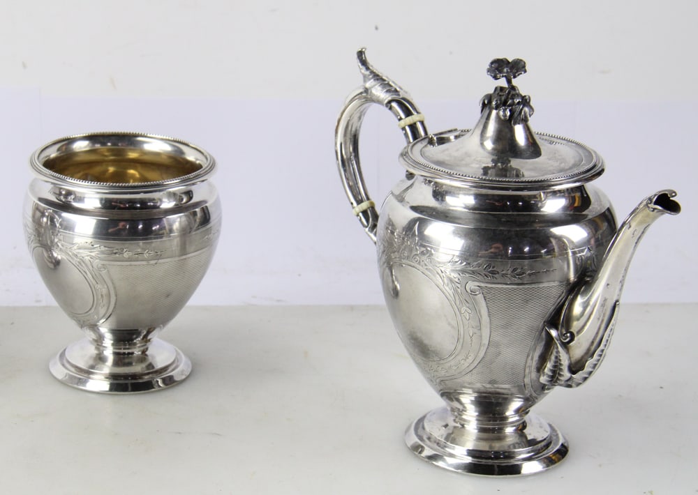 American Coin Silver Tea Set - 10