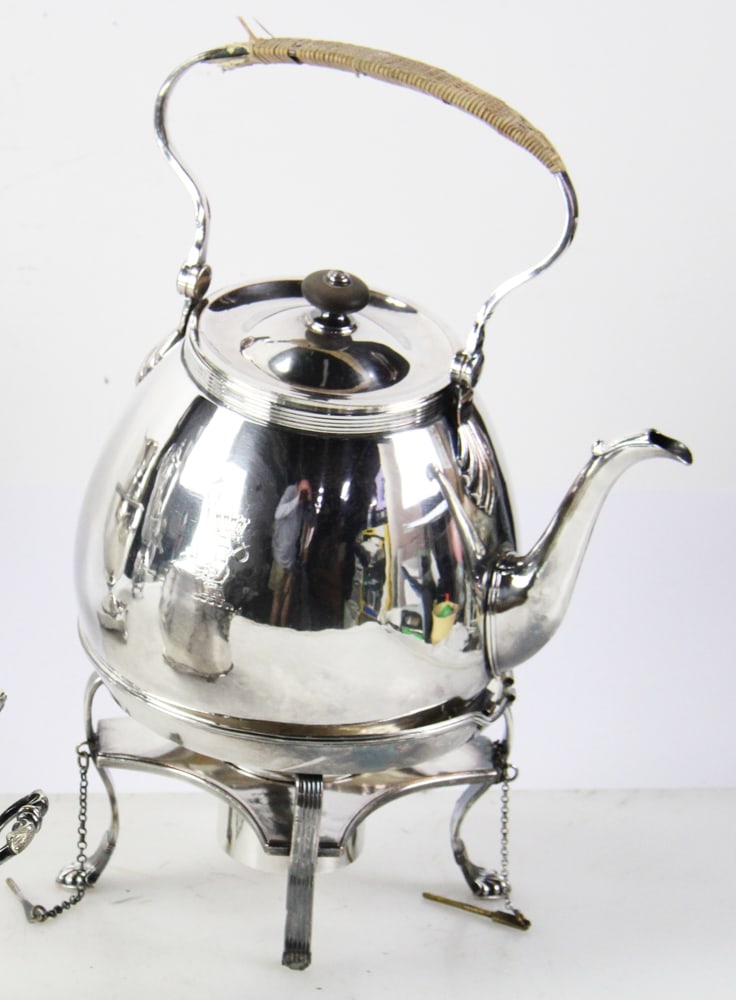 Assorted Silverplate Items, Pitcher, Urn, Teapot, etc. - 2