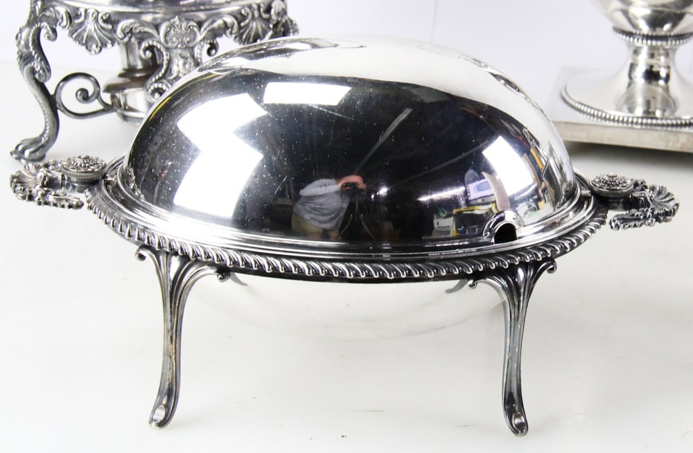 Assorted Silverplate Items, Pitcher, Urn, Teapot, etc. - 4