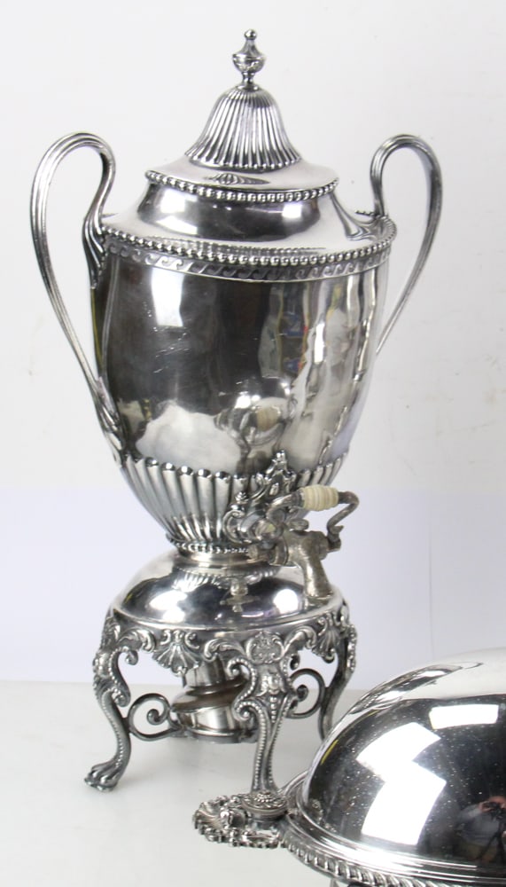 Assorted Silverplate Items, Pitcher, Urn, Teapot, etc. - 5