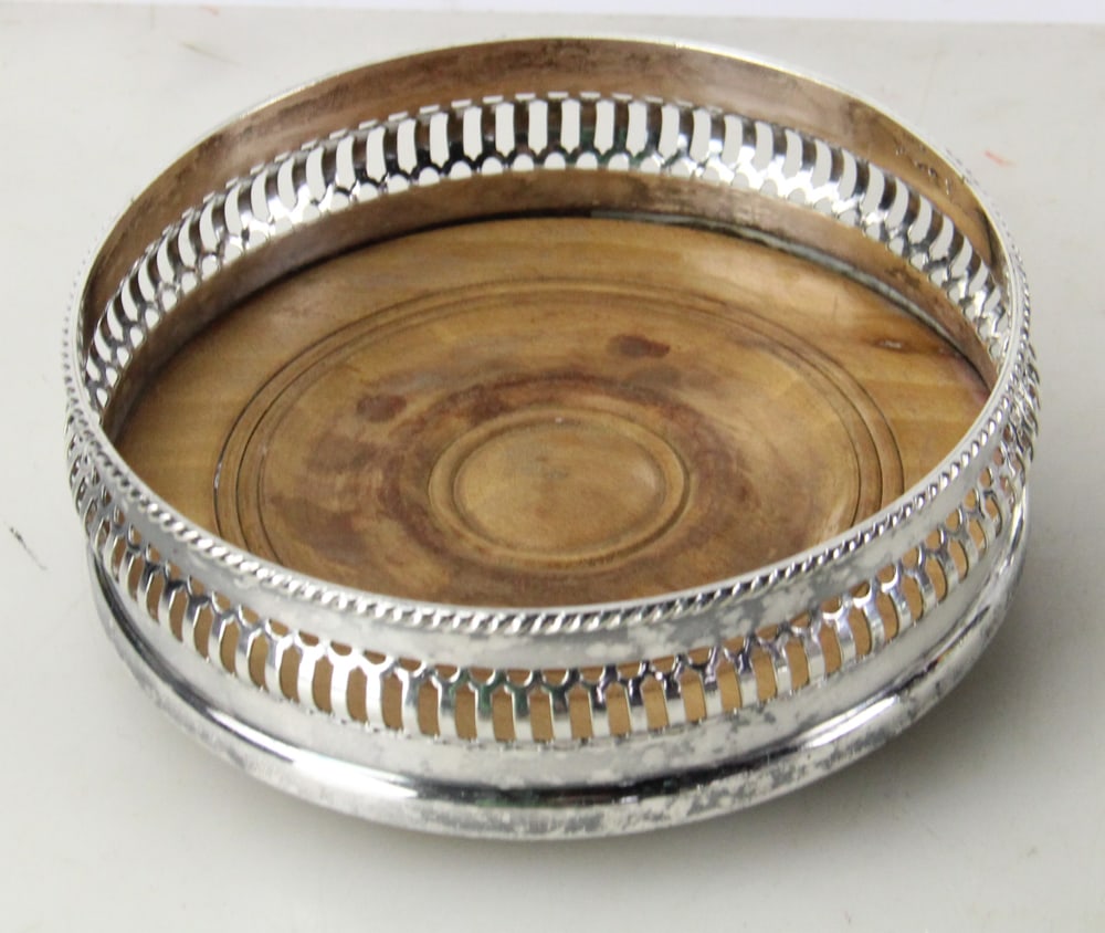 Silverplate Wine Cooler and Coasters - 3