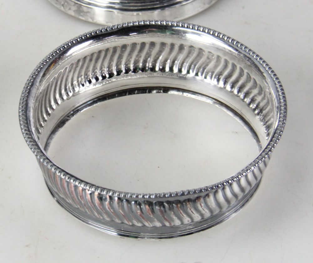 Silverplate Wine Cooler and Coasters - 4