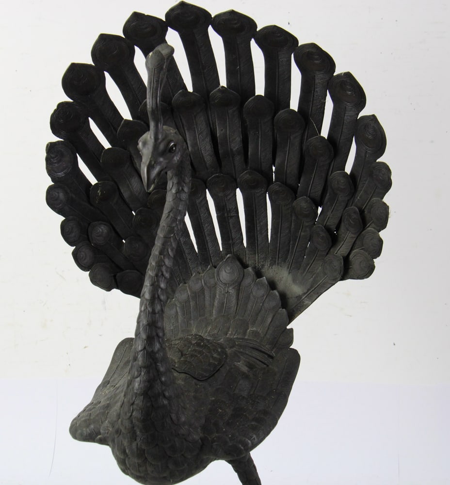Antique Bronze Peacock - 2