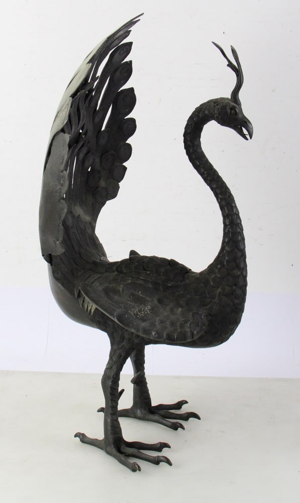 Antique Bronze Peacock - 7