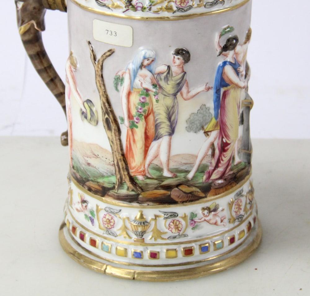 Italian Capodimonte Tankards - 3