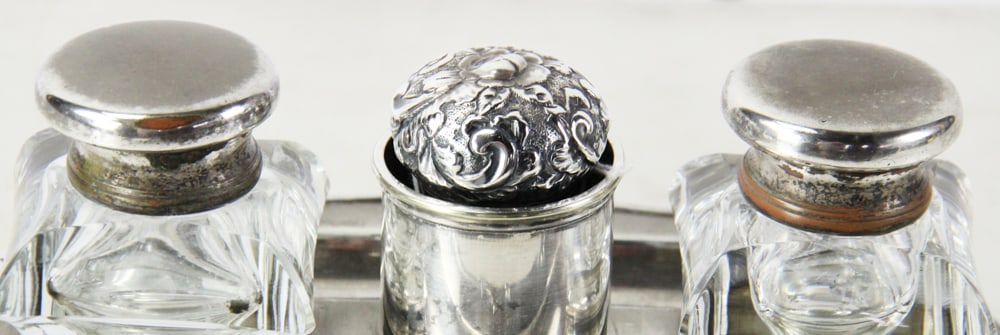 English Silver Inkstand - 3