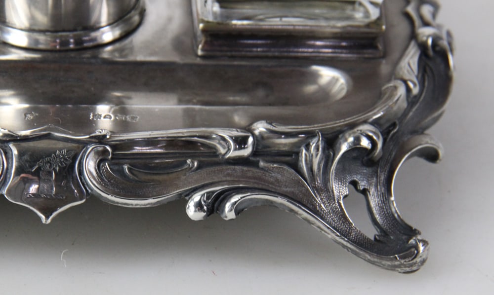 English Silver Inkstand - 4