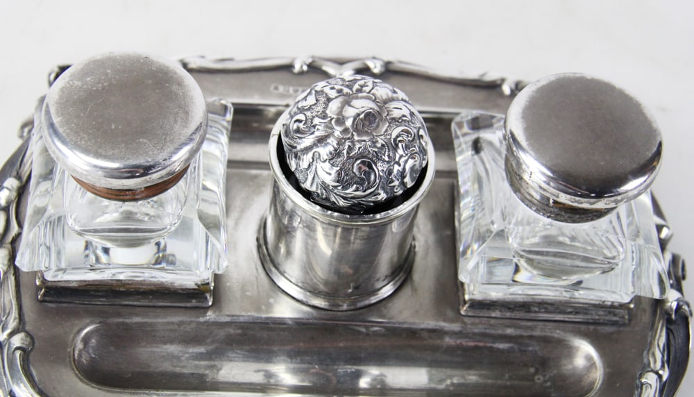 English Silver Inkstand - 7