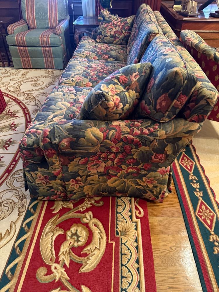 Custom Floral-upholstered Couch - 3