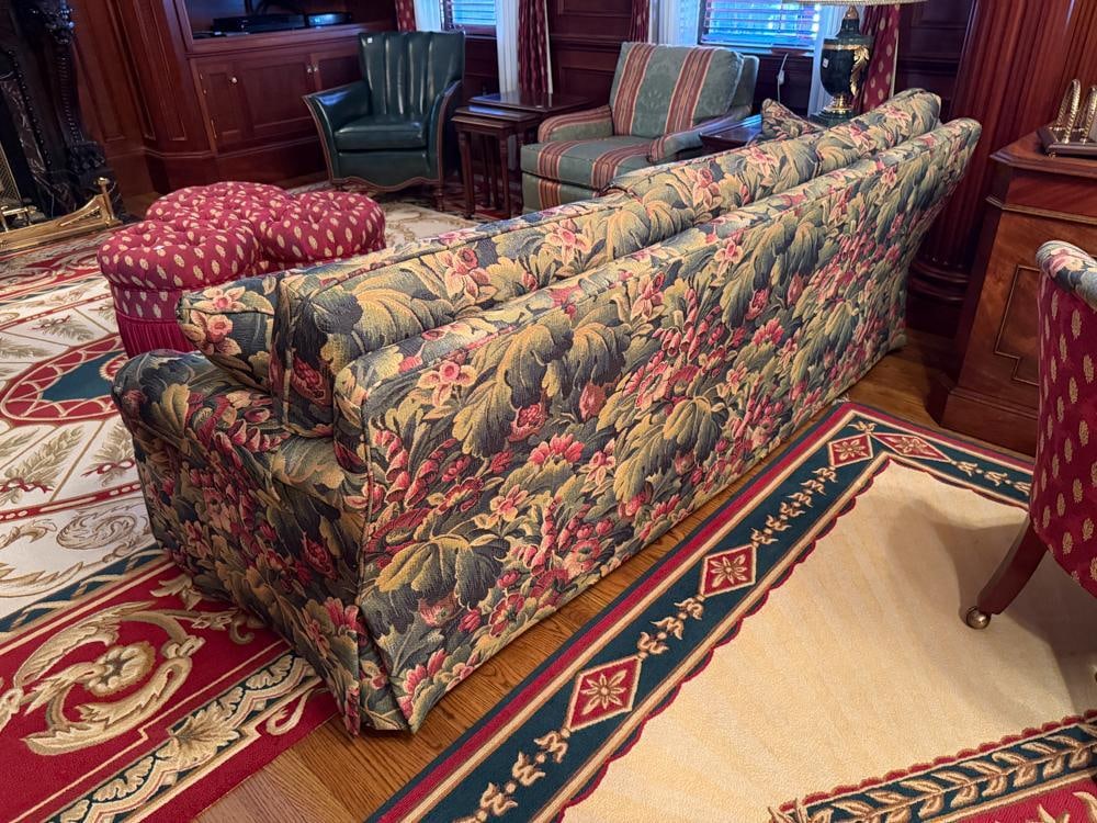 Custom Floral-upholstered Couch - 4