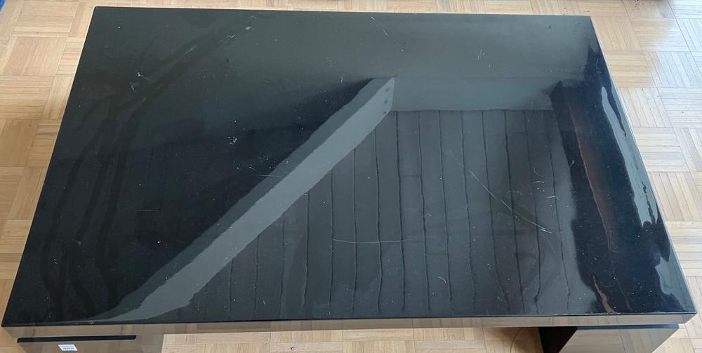 Black Lacquered Coffee Table and Side Table - 4