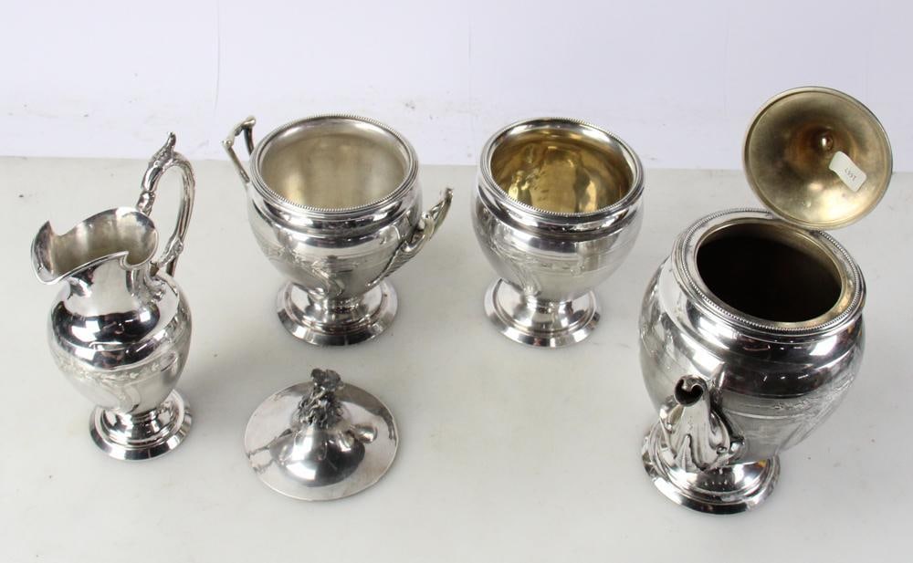 19thC American Coin Silver Tea Set - 12